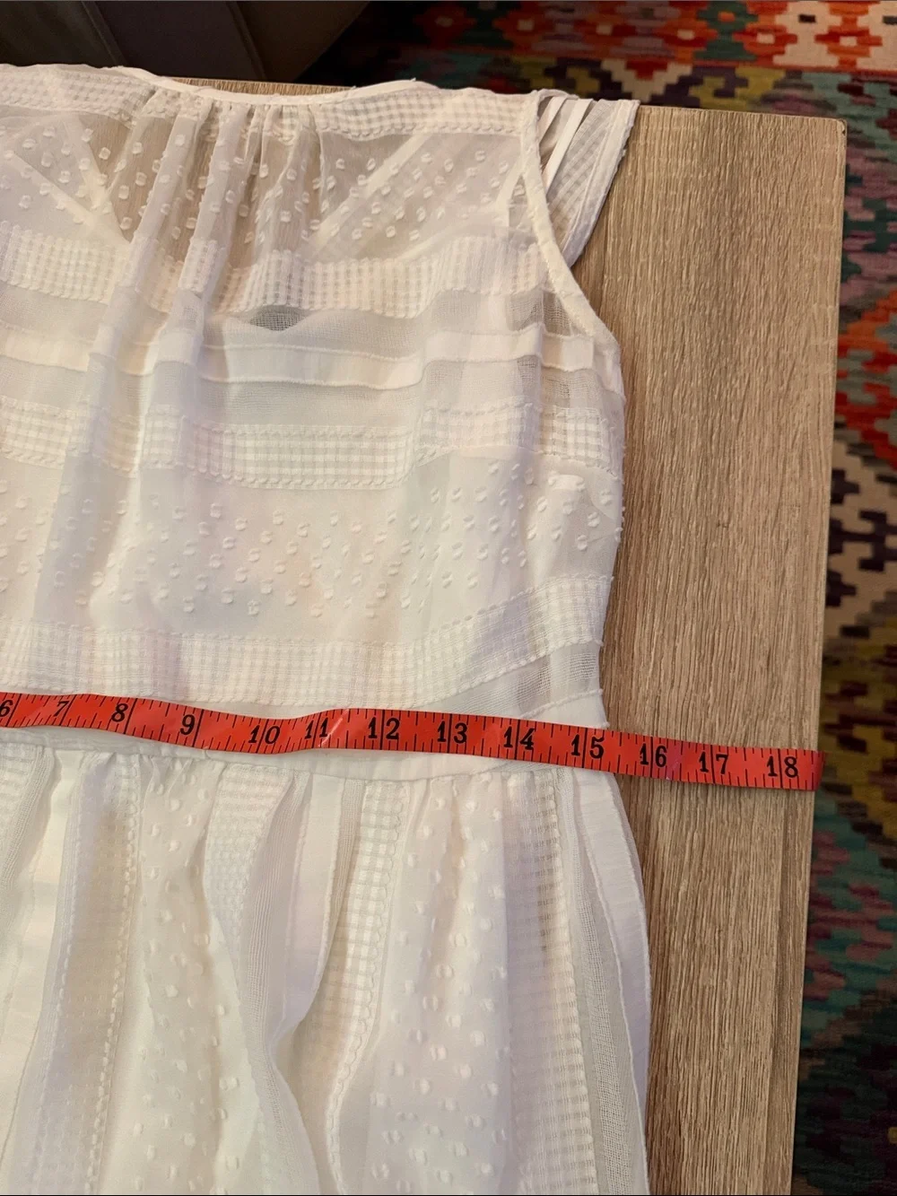 J. Crew White Sleeveless Midi Dress with Textured Dot Detail Size S #010